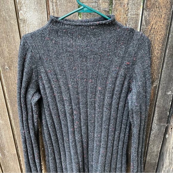 Madewell Donegal Rolled Mockneck Sweater Dress In Gray With Color Fleck Sz M - Picture 10 of 16
